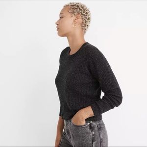 Madewell donegal lawson crop pullover sweater in true black